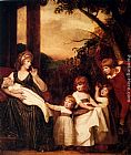 George Romney Portrait Of Charlotte Bosanquet With Her Five Elder Children painting